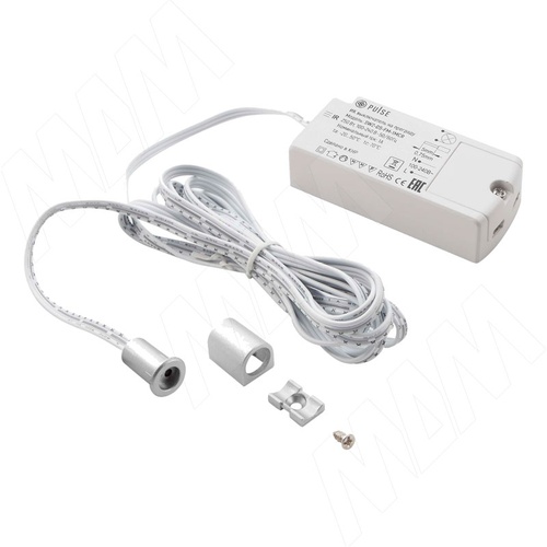 Выключатель инфракрасный (IR) на преграду, врезной, хром матовый, 220V, 250W SW2-DS-FM-1MCR