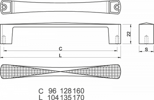 Ручка мебельная  СОМО L-128,хром