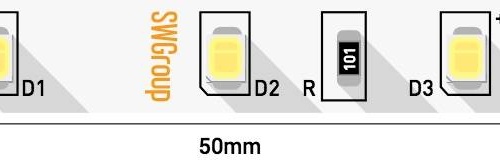 Лента светодиодная 6,3 Вт/м, 60 LED/м, открытая,холодный белый 12В SMD2835