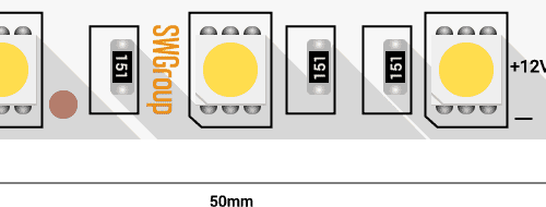 Лента светодиодная 14.4 Вт/м, IP20, 60 LED/м, теплый 12В SMD5050