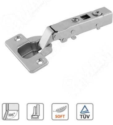 HARMONY петля с амортизатором накладная (90/105),стандартная 51ASH50500CB МДМ