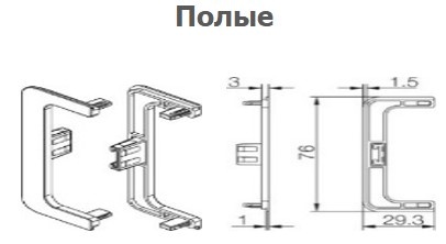 Комплект открытых заглушек для С-образного профиля 2 шт черный PFR.S.1955