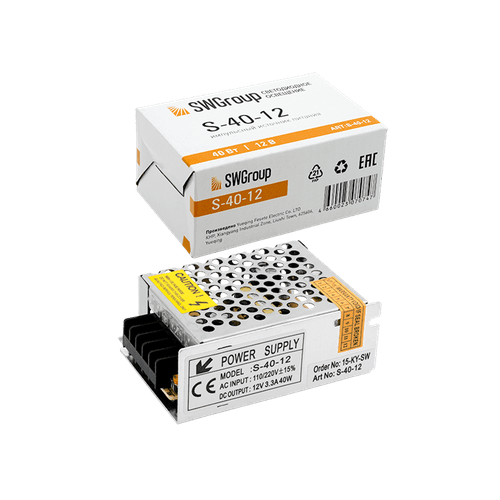 Блоки питания сетка 40W/12V, серия S