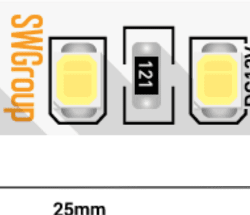 Лента светодиодная 12 Вт/м, 120 LED/м, открытая,холодный белый 12В SMD2835