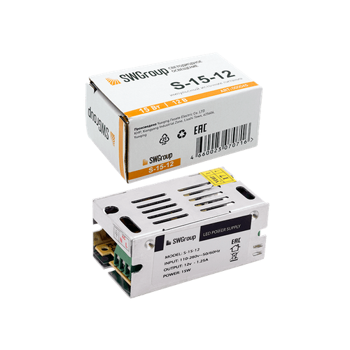 Блоки питания сетка 15W/12V, серия S