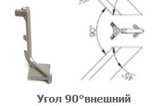 Угол внешний 90 гр.к алюм.L-образному профилю,арт.339690-044