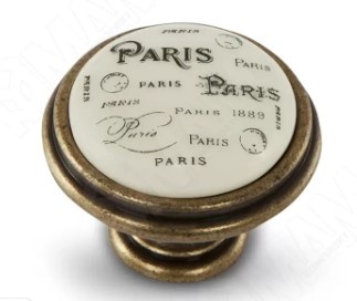 Ручка-кнопка WРО.77.01.Q4.000.D1 бронза состарен./керамика Paris