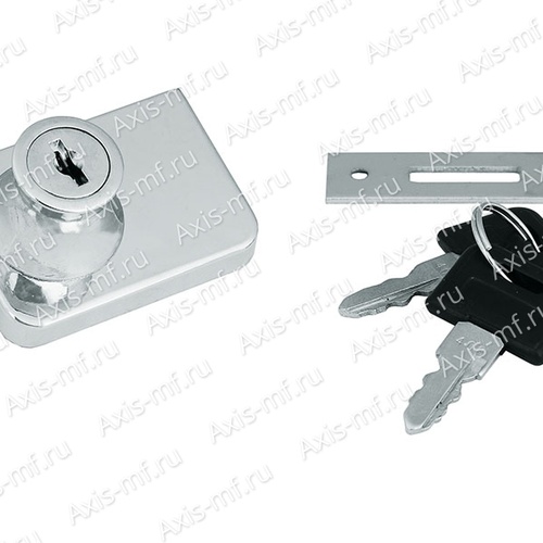 Замок для 2 стеклянной двери D19*L18mm хром