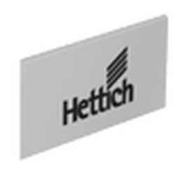 Заглушка на боковину АТ, с логотипом Hettich,цвет алюминиевый, Мебельная фурнитура Фурнитура-М