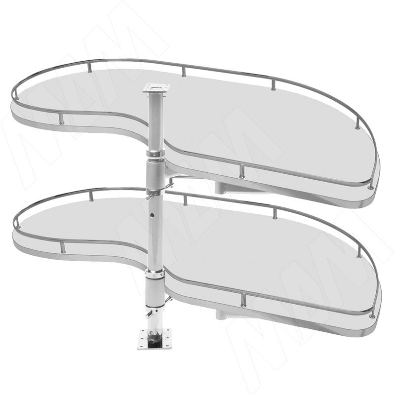 FLY MOON Механизм пов.,плоский прут,2 полки с протовоск. покр. с дов.,левый FLYSTM245SXM2ASCPOSC, Мебельная фурнитура Фурнитура-М