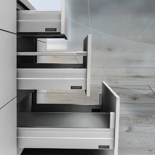 ALPHABOX 450мм  PUSH OPEN LOCK-FIX белый, Мебельная фурнитура Фурнитура-М
