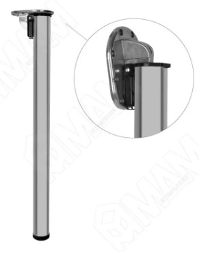 Опора для стола складная,D50,Н700+-30мм,хром,1 шт Т027.С70N.110 МДМ, Мебельная фурнитура Фурнитура-М