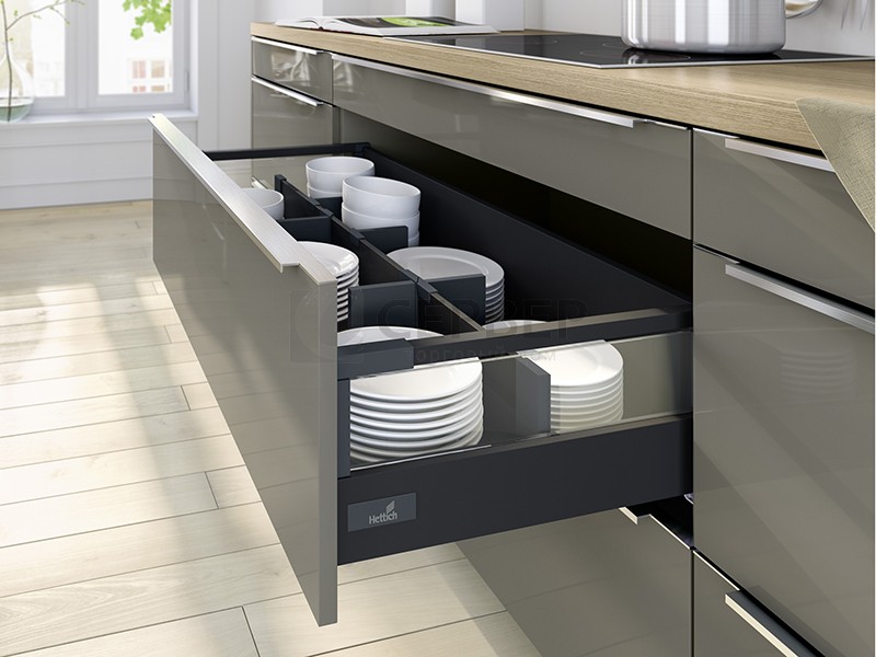 Комплект ящика IA 176*300 полн.,антрацит 9234554, Мебельная фурнитура Фурнитура-М