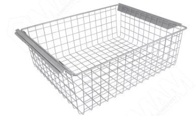 HOME SPACE сетчатая корзина выдв. 550*450*190мм,металлик HS3190МT МДМ, Мебельная фурнитура Фурнитура-М