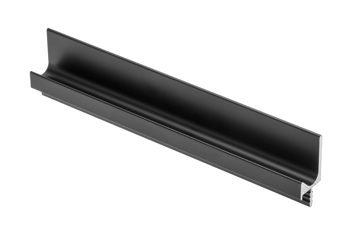 Ручка врезная GTV "L" L-3.5 м, чёрный матовый РА-0243-, Мебельная фурнитура Фурнитура-М