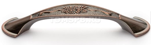 Ручка-скоба FS006-128,бронза античная, Мебельная фурнитура Фурнитура-М
