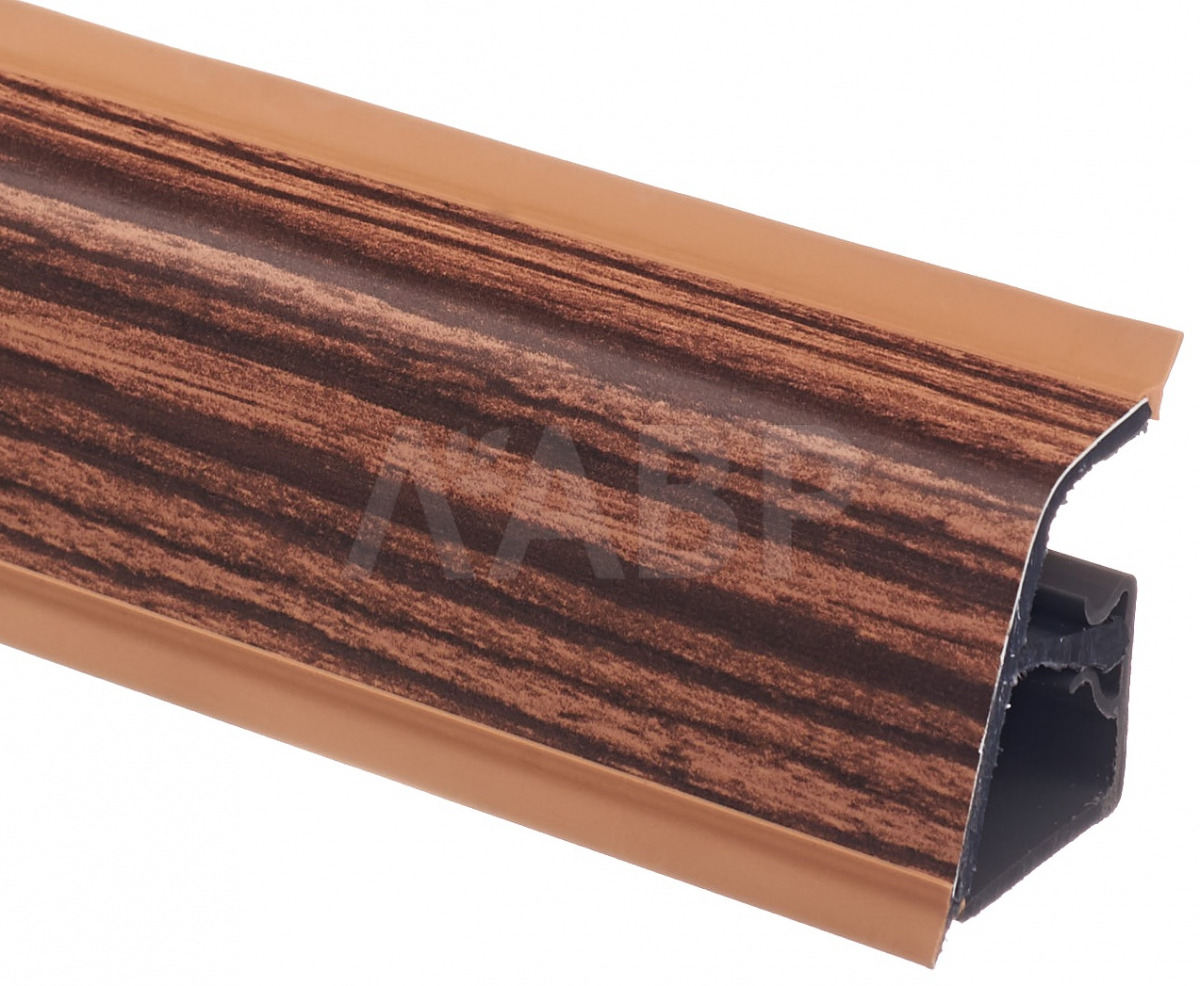 Плинтус REHAU 118 4,2 м (Зебрано малавийское 3253) АКЦИЯ, Мебельная фурнитура Фурнитура-М
