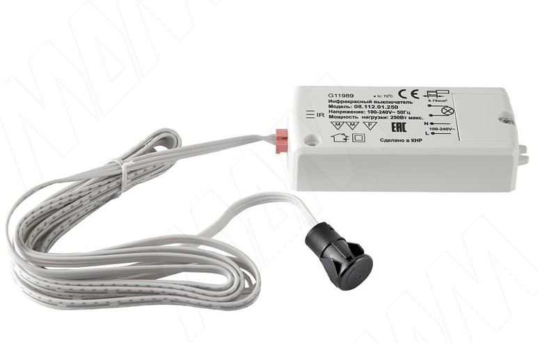 Выключатель инфракрасный D 14 220V. 250V PM218B-14 МДМ, Мебельная фурнитура Фурнитура-М
