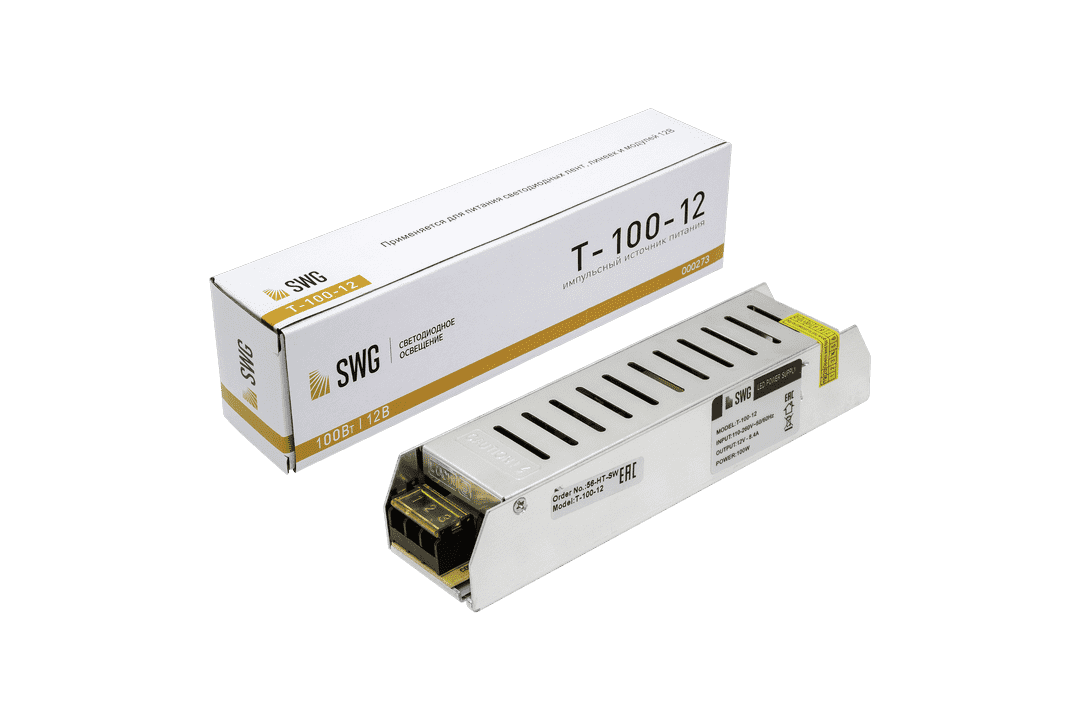 Блок питания компактный,100 W,12V,серия T, Мебельная фурнитура Фурнитура-М