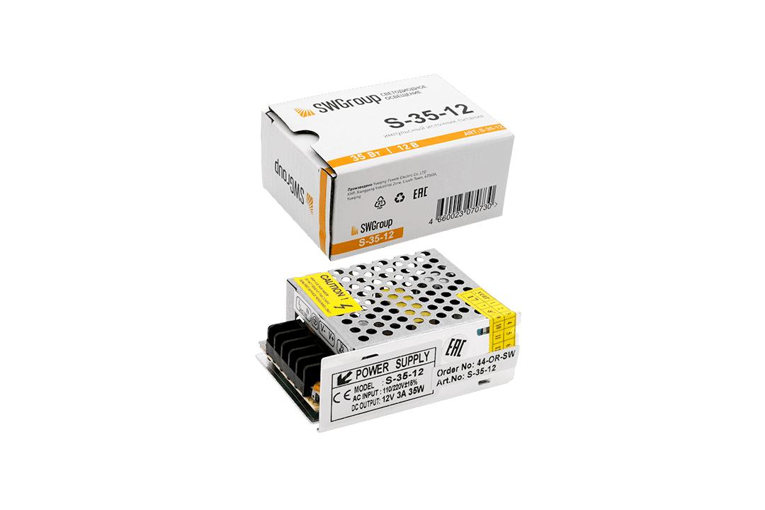 Блоки питания сетка 35W/12V, серия S, Мебельная фурнитура Фурнитура-М