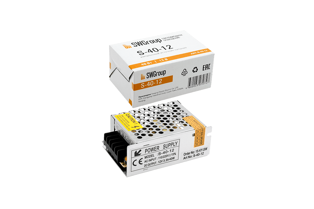 Блоки питания сетка 40W/12V, серия S, Мебельная фурнитура Фурнитура-М