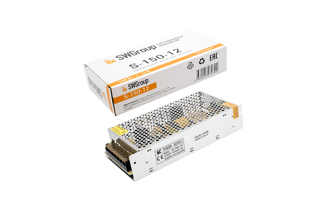 Блоки питания сетка 150W/12V, серия S, Мебельная фурнитура Фурнитура-М