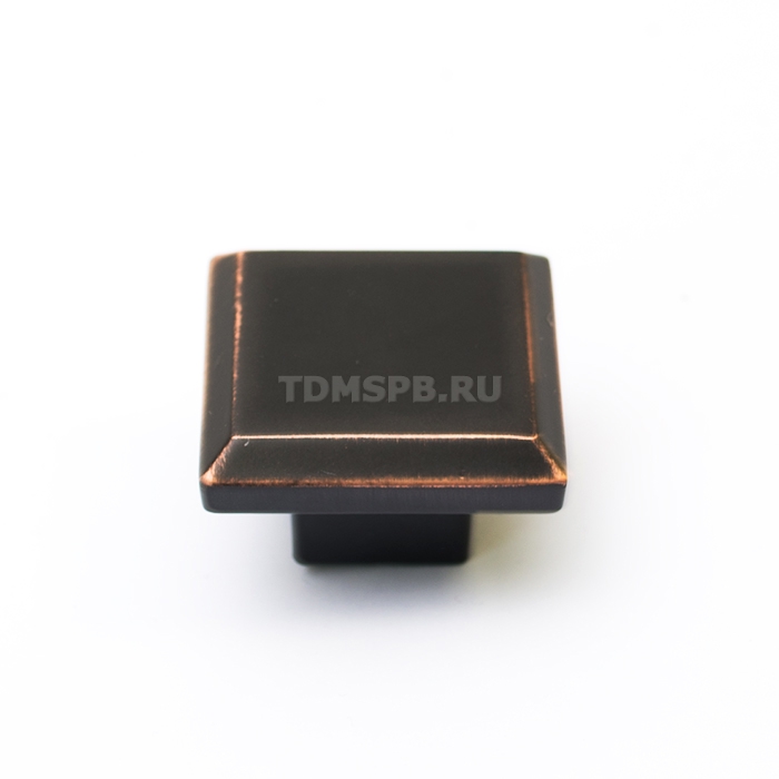 Ручка-кнопка FK1691 черно-красная бронза мат., Мебельная фурнитура Фурнитура-М